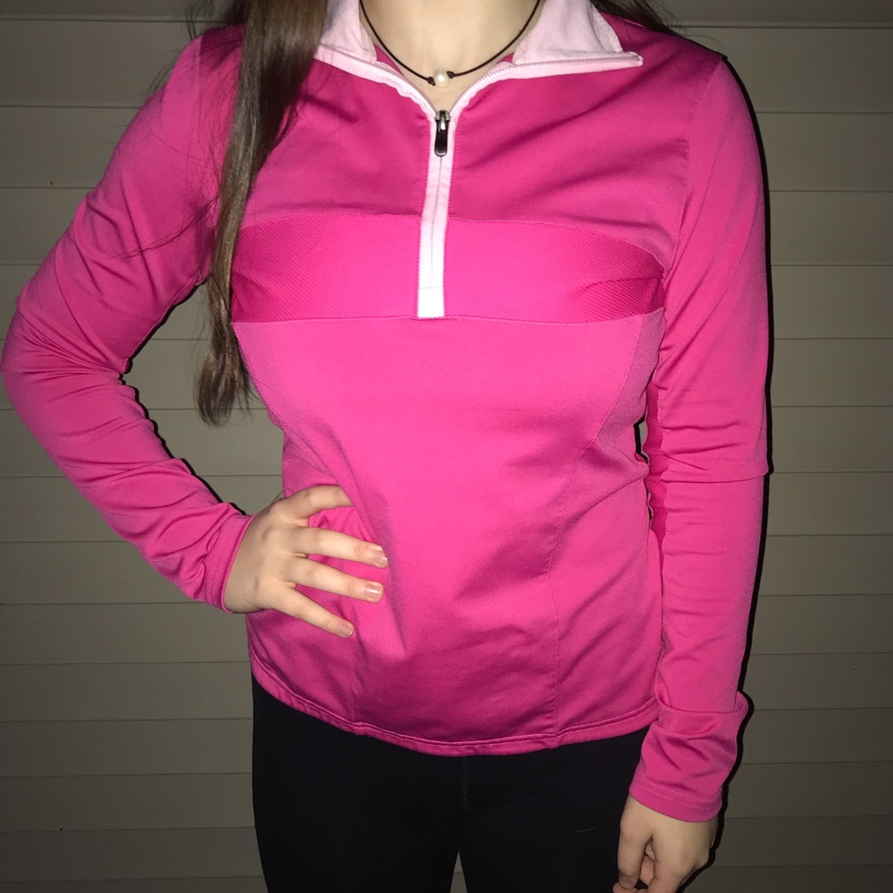 Hot Pink Adidas Quarterzip Pullover